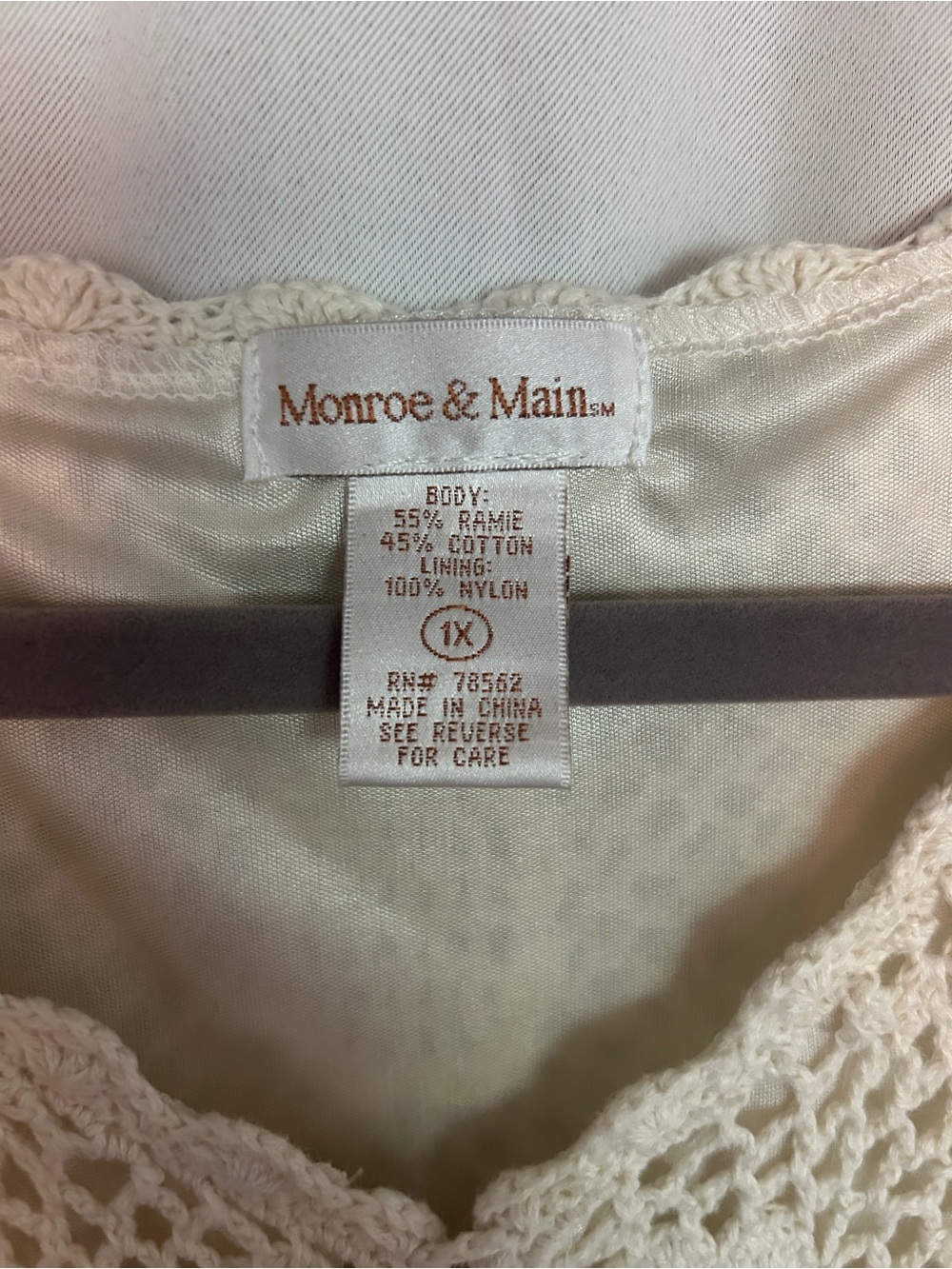 Monroe and Main Vintage Crochet Sleeveless Midi Dress Lined XL - Picture 2 of 4